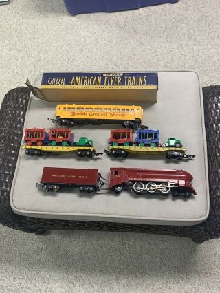 Vintage American Flyer 353 Circus Train with Allied Wagon Loads RARE 2