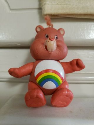 Kenner 1983 Cheer Bear Care Bears Pink Rainbow Pvc Poseable Toy Action Figure