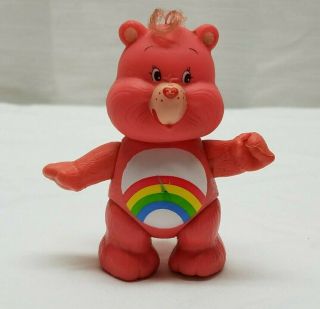 Vintage 1983 Agc Care Bears Action Figure Poseable Kenner 3 " Cheer Rainbow Pink