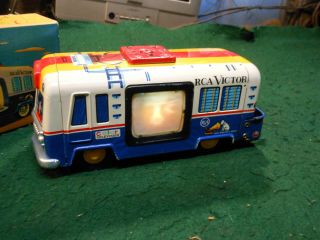 Very Rare Cragstan Tin Battery Operated RCA - NBC Mobile Color TV Truck 3