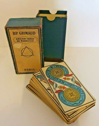 First Edition Ancien Tarot De Marseille,  Very Rare Fleur - De - Lis Grimaud 78/78