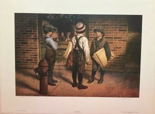 Extremely Rare Jim Daly Paper Lithograph Titled " Territorial Rights "