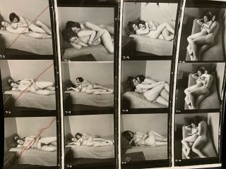Vintage B/w 8x10 Contact Sheet 1950 - 70’s Art Nude Couples Play By Bruce Warland