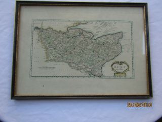 Framed Vintage Map Of Kent By Robert Morden