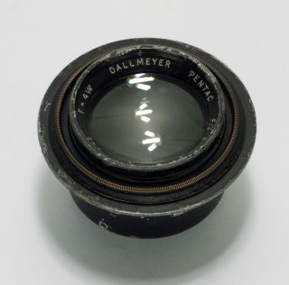Rare Fast Dallmeyer Pentac 4&¼ " 108mm F/2.  9 Early Vintage Lens