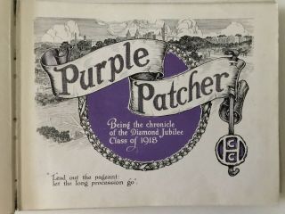 Antique Yearbook 1918 College Of Holy Cross Purple Patcher Memorabilia Ephemera