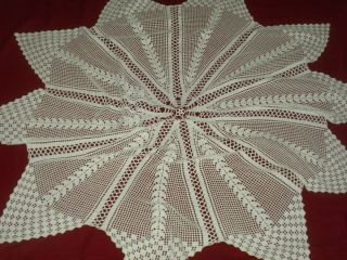 Vintage Handmade Cotton Crochet Lace Tablecloth Code:a918