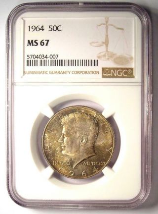 1964 Kennedy Half Dollar (50C Coin) - NGC MS67 - Rare in MS67 - $950 Value 2