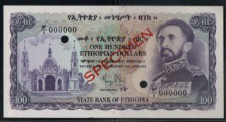 Ethiopia 100 Dollars Nd (1961) P23 Specimen Unc Rare