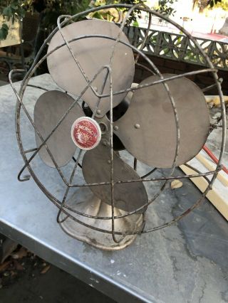 Antique Vintage Emerson Jr.  Electric Fan Oscillating Old Fan