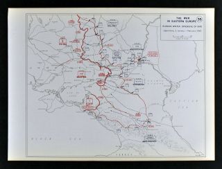 West Point Wwii Map Stalingrad Russian Winter Offensive Jan - Feb 1943 Russia