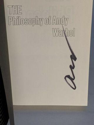 Rare SIGNED Twice.  1st Edition.  The Philosophy of Andy Warhol: From A to B and. 3