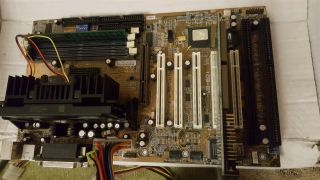 Rare Fic Vb601 Slot 1 Motherboard 2 X Isa Port Intel I440bx