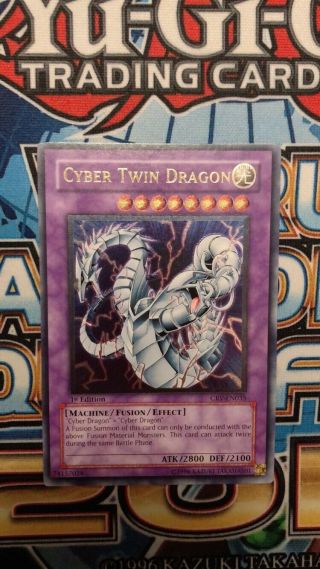 Yugioh Cyber Twin Dragon Crv - En035 Ultimate Rare 1st Edition Near