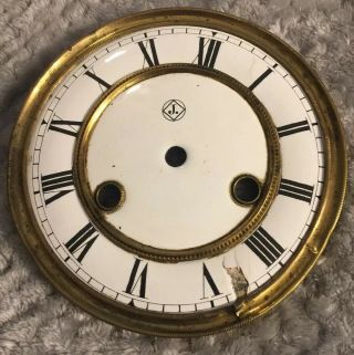 Antique German Wall Clock Junghans Porcelain Dial