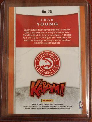 Trae Young KABOOM RC Panini Crown Royale Case Hit RARE  2
