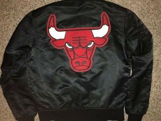 Vintage Rare Chicago Bulls Nba Satin Starter Jacket Back Patch Jordan 90s Size S