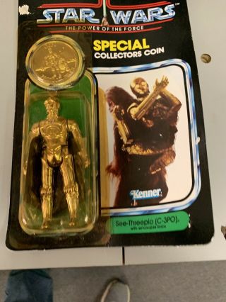 Vintage Star Wars 1984 Potf C - 3po Action Figure With Coin