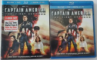 Marvel Captain America: The First Avenger Blu Ray Dvd 2 Disc Set Rare Slipcover