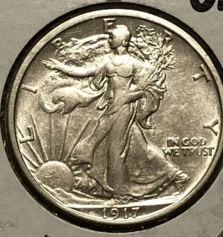 1917 S Walking Liberty Silver Half Dollar.  Rare Date Ms Coin