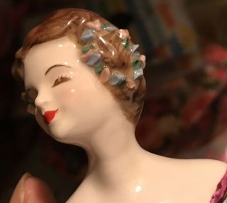 Vtg Rare Florence Ceramics Figurine Pasadena California Green Madeline Lovely