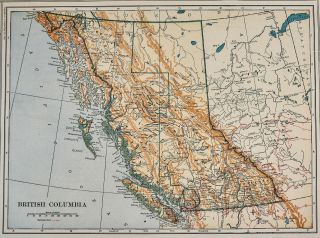 1917 Poates Map - British Columbia Vancouver Nanaimo Canada Juneau Sitka Alaska 2
