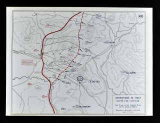 West Point Wwii Map Italy Winter Line Campaign Rapido River Battle Monte Cassino
