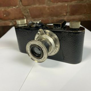 Leica I Black Vintage 1930 Camera W/ 50mm F/3.  5 Elmar 40145 - Rare