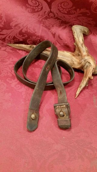 Antique Unknown Really Old Leather Rifle Sling