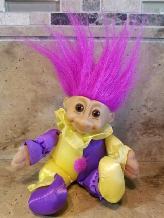Vintage Russ Troll Doll 6 " - Jester With Purple Hair Plush