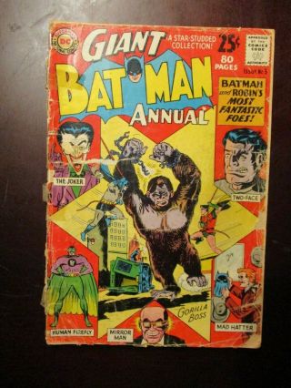 Giant Batman Annual 3 1962 Silver Age Dc Comics Fair Rare Hard To Find Issue