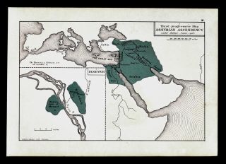1872 Labberton Map - Assyrian Empire Iraq Syria Egypt Mossul Nineveh Middle East