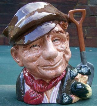 Very Rare Royal Doulton " The Red Scarf Gardener " Large Toby Jug D6630
