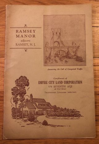 Rare 1927 Ramsey,  Jersey Nj Real Estate Booklet,  Streets,  Stores,  Buildings