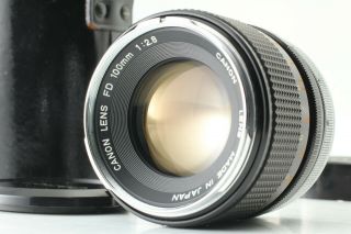 【n.  Rare O Mark 】canon Fd 100mm F/2.  8 1:2.  8 Mf Lens Silver Ring Japan 207