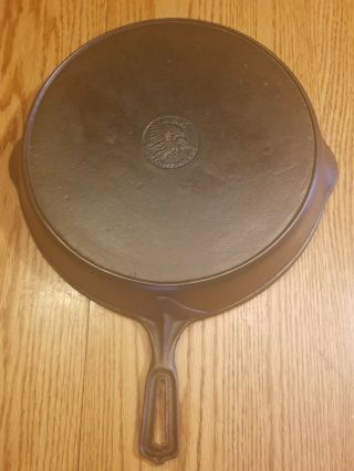 Rare No.  11 Wapak Indian Head Cast Iron Skillet With Heat Ring