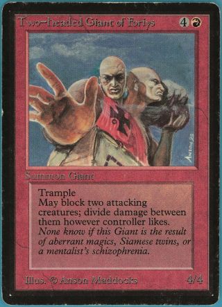 Two - Headed Giant Of Foriys Beta Pld - Sp Red Rare Magic Card (id 82787) Abugames