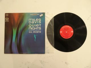Miles Davis Quiet Nights Lp Rare Orig Columbia 2 Eye Cs 8906 Stereo Porgy Smile