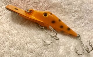 Fishing Lure Fred Arbogast Hustler Very Rare Color Orange Tackle Box Crank Bait 3