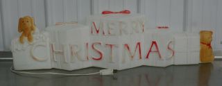 Vtg Rare " Union " Don Featherstone Merry Christmas Gifts Lighted Blow Mold - 36 "