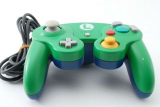 Rare Official Club Nintendo Gamecube Controller Luigi Green And Blue Japan 4290