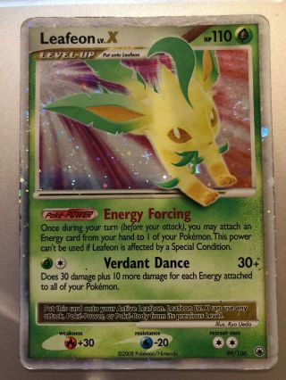 Leafeon Lv.  X Majestic Dawn Rare Holo Lv.  X Pokemon Trading Card Reverse Foil