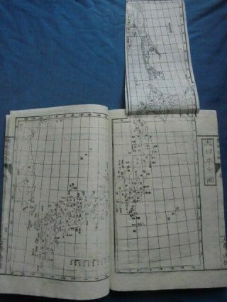 Japanese Woodblock Print Book Yochi Shiryaku Astronomy Geography Map Meiji