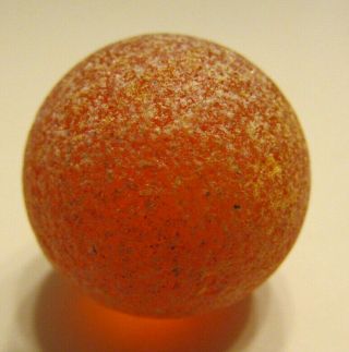 Orange Tangerine Shooter Marble - Surf Tumbled Beach Sea Glass Rare