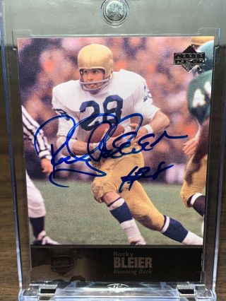 2011 Ud College Football Legends Rocky Bleier Notre Dame Auto Autograph Sp Rare