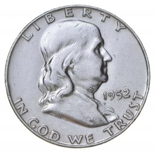 Higher Grade - 1952 - D - Rare Franklin Half Dollar 90 Silver Coin 132