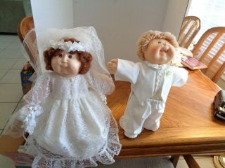 Rare Ooak Cabbage Patch Kids Bride & Groom Dolls Cpk Wedding Couple Set