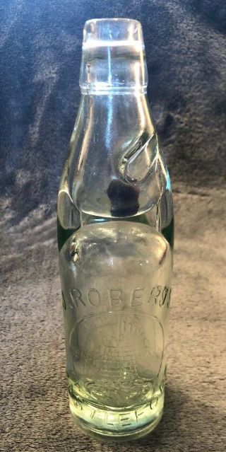 Vintage Codd Neck Bottle W Glass Marble Antique J Roberts Trade Mark Castleford