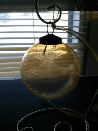 3 " Diameter Antique Style Kugel Christmas Ornament Heavy Glass Amber