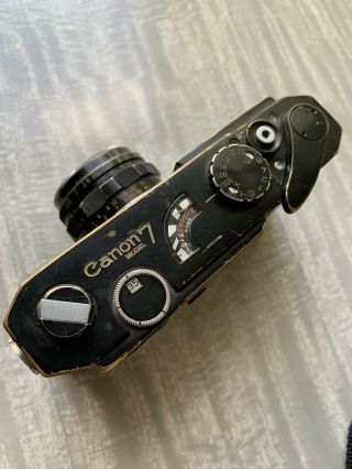 Canon 7 Black Paint Rangefinder Camera W 35/f2 Lens RARE 3
